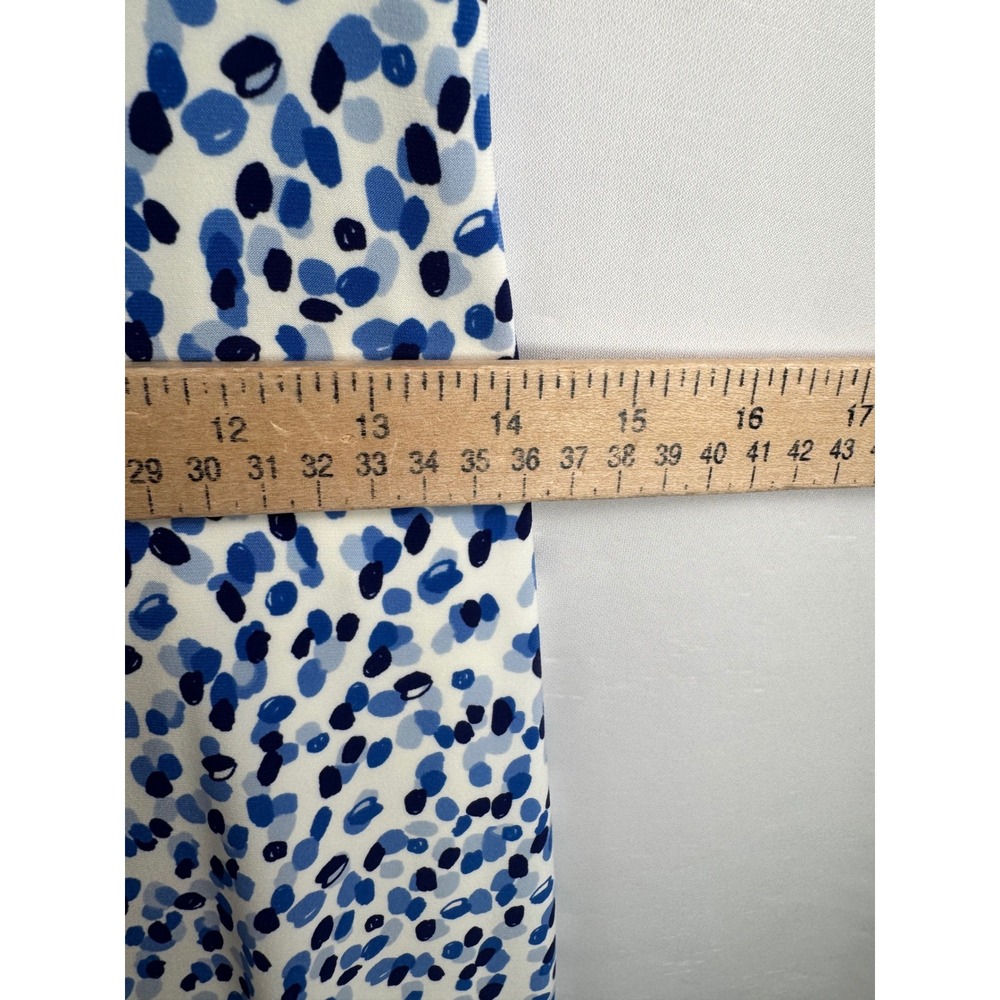 Lauren Ralph Lauren Sheath Dress sz 6 Blue White polka dot boho classic - Picture 7 of 9